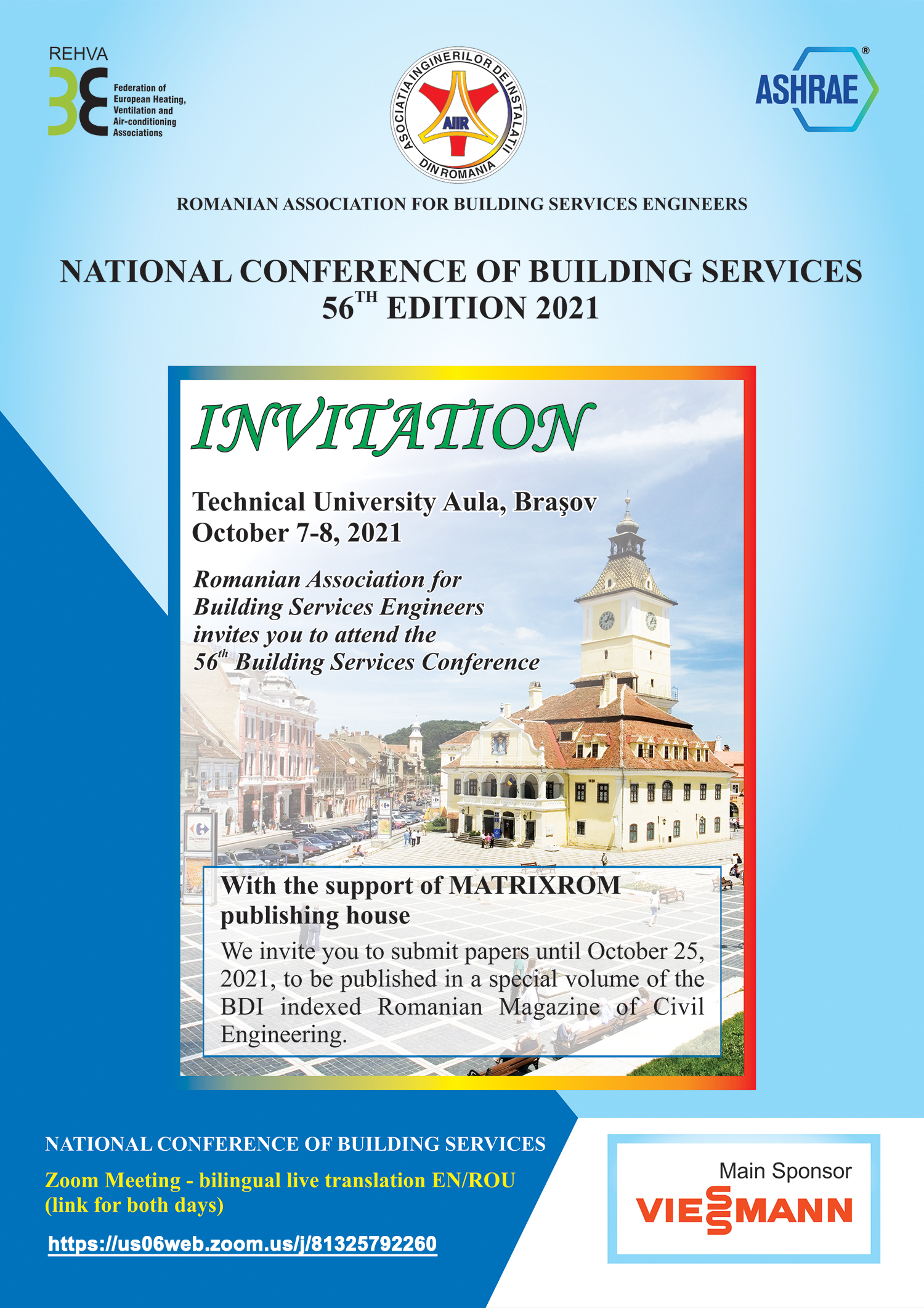 INVITATION ROMANIAN BUILDING SERVICES CONFERENCE - EDITION 56/2021, Brasov